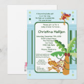 5x7 Invitation Baby shower de forêt pluviale (Devant / Derrière)