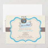 5x7 Invitation Baby shower de la Chouette de Bois (Devant / Derrière)