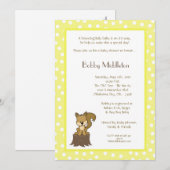 5x7 Invitation Baby shower d'écureuil de bois jaun (Devant / Derrière)