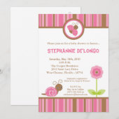 5x7 Invitation Baby shower d'escargots de printemp (Devant / Derrière)