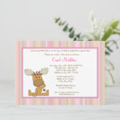 5x7 Invitation Baby shower d'orignaux de bois de P (Debout devant)