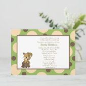 5x7 Invitation Baby shower écolo et Brown Squirell (Debout devant)