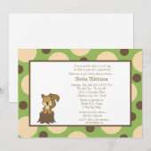 5x7 Invitation Baby shower écolo et Brown Squirell (Devant / Derrière)