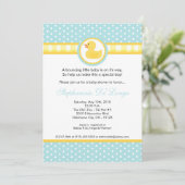 5x7 Invitation Baby shower en caoutchouc jaune (Debout devant)