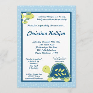 5x7 Invitation Baby shower océanique de la tortue 