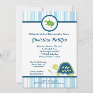 5x7 Invitation Baby shower océanique de la tortue