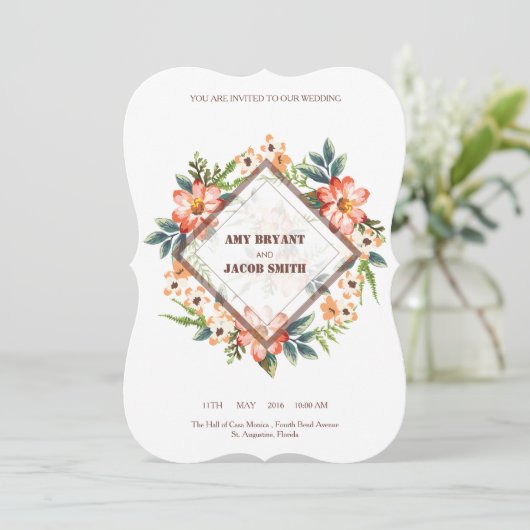 5x7 Invitation Bracket Kaart (Staand voorkant)