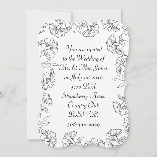 5x7 Invitation Bracket Kaart (Voorkant)