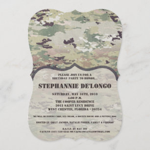 5x7 Invitation d'anniversaire Armée OCP Camo Unifo