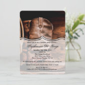 5x7 Invitation d'anniversaire Bottes de cowboy Bar (Debout devant)