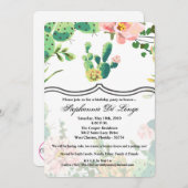 5x7 Invitation d'anniversaire Cactus de Bohême Suc (Devant / Derrière)