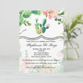 5x7 Invitation d'anniversaire Cactus de Bohême Suc (Debout devant)