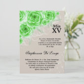 5x7 Invitation d'anniversaire des Roses verts Quin (Debout devant)
