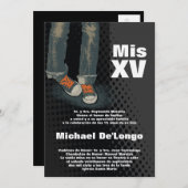 5x7 Invitation d'anniversaire du Basket de Grunge  (Devant / Derrière)