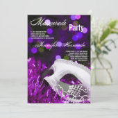 5x7 Invitation d'anniversaire Masquerade Quinceane (Debout devant)