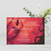 5x7 Invitation d'anniversaire Masquerade Quinceane (Debout devant)