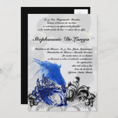 5x7 Invitation d'anniversaire Masquerade Quinceane (Devant / Derrière)