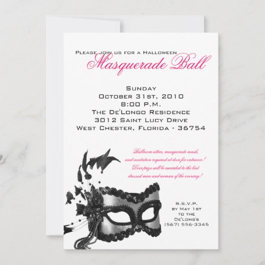 5x7 Invitation Masquerade Ball (Devant)