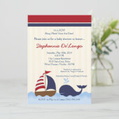 5x7 Invitation pour une Baby Shower sur le thème d (Debout devant)