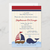 5x7 Invitation pour une Baby Shower sur le thème d (Devant / Derrière)