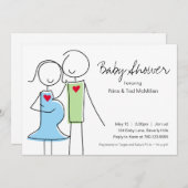 5x7 Invitations de douches Bleu et Vert pour bébés (Devant / Derrière)