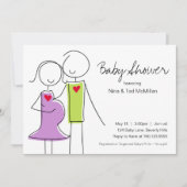 5x7 Invitations de douches pour bébés à code mauve (Devant)