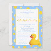 5x7 Jaune Blu Rubber Ducky Invitation Anniversaire (Devant)