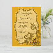 5x7 Jaune Masquerade Sweet 16 Invitation Anniversa (Debout devant)