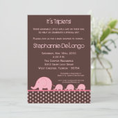 5x7 Jeunes filles Triplets Invitation Baby shower (Debout devant)