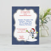 5x7 Jolly Winter Snowman Noël Invitation (Debout devant)