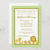 5x7 Jungle Boy Gir TRIPLETS Baby shower Invitation (Devant / Derrière)