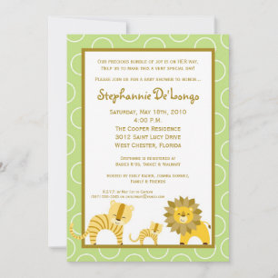5x7 Jungle Boy Tiger Safari Baby shower Invitation