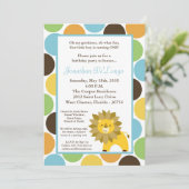 5x7 Jungle King Lion Safari Invitation Anniversair (Debout devant)