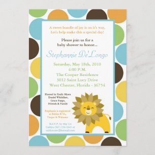 5x7 Jungle King Lion Safari Invitation Baby shower