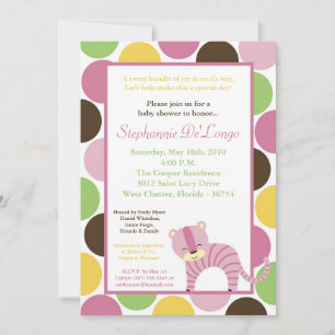 5x7 Jungle Queen Tiger Baby shower Invitation