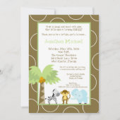 5x7 Jungle Safari Animaux Anniversaire Invitation (Devant)