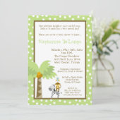 5x7 Jungle Safari Invitation Baby shower animal (Debout devant)
