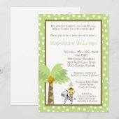 5x7 Jungle Safari Invitation Baby shower animal (Devant / Derrière)