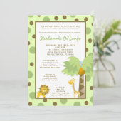 5x7 Jungle Safari Invitation Baby shower animal (Debout devant)