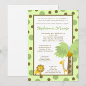 5x7 Jungle Safari Invitation Baby shower animal (Devant / Derrière)