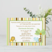 5x7 Jungle Safari Zoo Anima Baby shower Invitation (Debout devant)