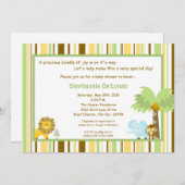 5x7 Jungle Safari Zoo Anima Baby shower Invitation (Devant / Derrière)