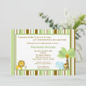 5x7 Jungle Safari Zoo Anima Invitation Baby shower (Debout devant)