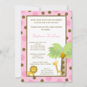 5x7 Jungle Safari Zoo Anima Invitation Baby shower