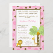 5x7 Jungle Safari Zoo Animaux Invitation Anniversa (Devant / Derrière)