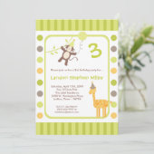 5x7 Jungle Safari Zoo Anniversaire Fête Invitation (Debout devant)