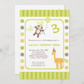 5x7 Jungle Safari Zoo Anniversaire Fête Invitation (Devant / Derrière)