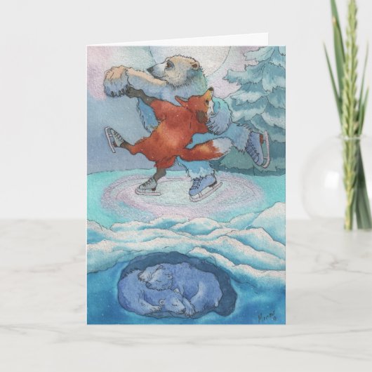 5x7 kaart-beer vos-terwijl u Slaap legt Kaart (Voorkant)
