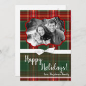 5x7 KERSTMIS Kerstmis Geruite Rode Stof FOTO Kaart (Voorkant / Achterkant)