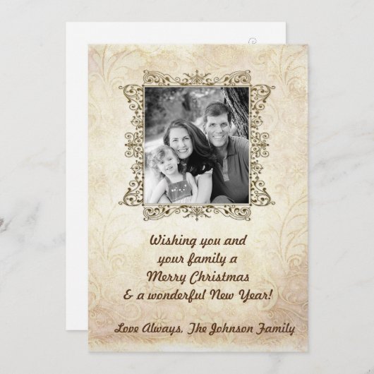 5x7 Kerstmis XMAS Happy Holiday PHOTO Card Feestdagenkaart (Voorkant / Achterkant)